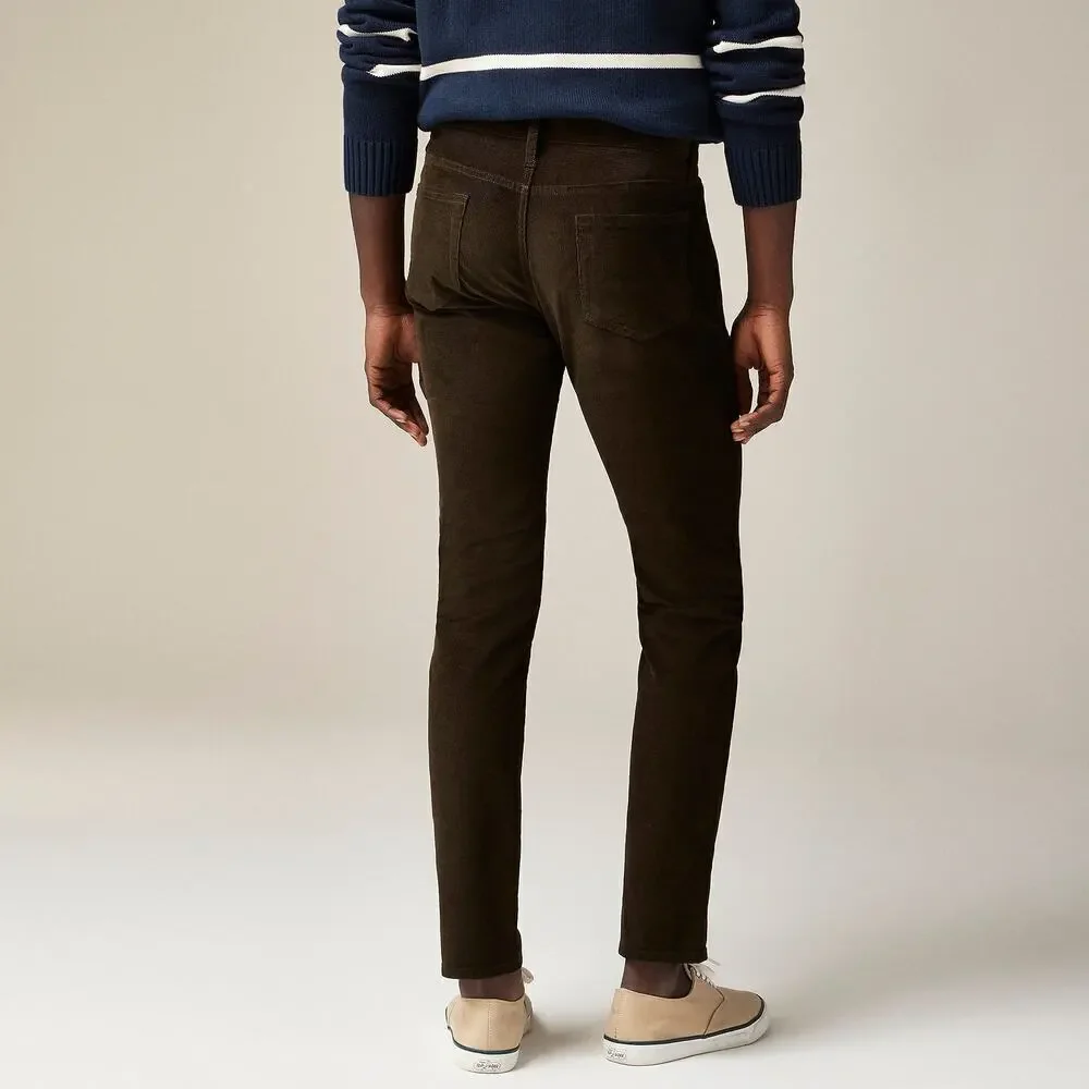J.Crew Men's 484 Slim Fit Corduroy Pants Urban Olive Brown 33x32